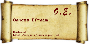 Oancsa Efraim névjegykártya